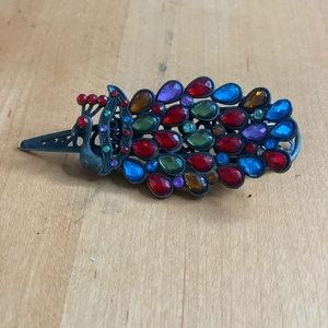 Jewelled peacock hair clip